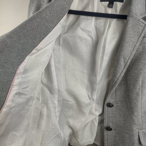 Women's Banana Republic Light Gray Academy Blazer Cotton Size 8 - Picture 4 of 8